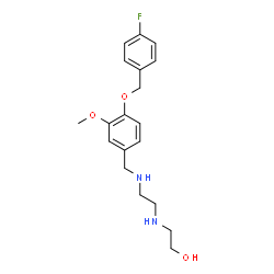 ChemSpider 2D Image | 2-{[2-({4-[(4-Fluorobenzyl)oxy]-3-methoxybenzyl}amino)ethyl]amino}ethanol | C19H25FN2O3