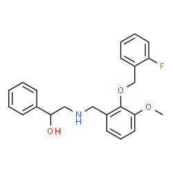 ChemSpider 2D Image | 2-({2-[(2-Fluorobenzyl)oxy]-3-methoxybenzyl}amino)-1-phenylethanol | C23H24FNO3