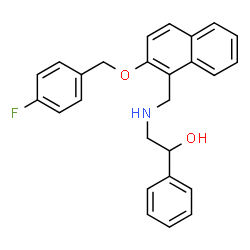 ChemSpider 2D Image | 2-[({2-[(4-Fluorobenzyl)oxy]-1-naphthyl}methyl)amino]-1-phenylethanol | C26H24FNO2