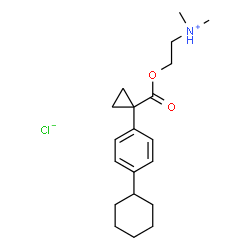 ChemSpider 2D Image | 2-({[1-(4-Cyclohexylphenyl)cyclopropyl]carbonyl}oxy)-N,N-dimethylethanaminium chloride | C20H30ClNO2