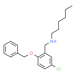 ChemSpider 2D Image | N-[2-(Benzyloxy)-5-chlorobenzyl]-1-hexanamine | C20H26ClNO