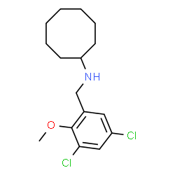 ChemSpider 2D Image | N-(3,5-Dichloro-2-methoxybenzyl)cyclooctanamine | C16H23Cl2NO
