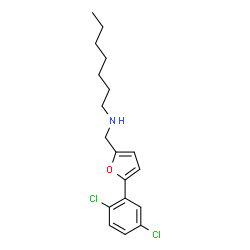 ChemSpider 2D Image | N-{[5-(2,5-Dichlorophenyl)-2-furyl]methyl}-1-heptanamine | C18H23Cl2NO