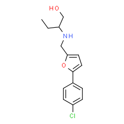 ChemSpider 2D Image | 2-({[5-(4-Chlorophenyl)-2-furyl]methyl}amino)-1-butanol | C15H18ClNO2