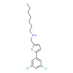 ChemSpider 2D Image | N-{[5-(3,5-Dichlorophenyl)-2-furyl]methyl}-1-heptanamine | C18H23Cl2NO