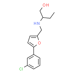 ChemSpider 2D Image | 2-({[5-(3-Chlorophenyl)-2-furyl]methyl}amino)-1-butanol | C15H18ClNO2