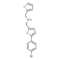 ChemSpider 2D Image | 1-[5-(4-Bromophenyl)-2-furyl]-N-(2-furylmethyl)methanamine | C16H14BrNO2