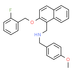 ChemSpider 2D Image | 1-{2-[(2-Fluorobenzyl)oxy]-1-naphthyl}-N-(4-methoxybenzyl)methanamine | C26H24FNO2