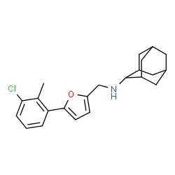 ChemSpider 2D Image | N-{[5-(3-Chloro-2-methylphenyl)-2-furyl]methyl}-2-adamantanamine | C22H26ClNO