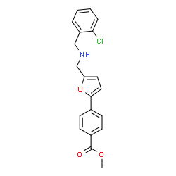 ChemSpider 2D Image | Methyl 4-(5-{[(2-chlorobenzyl)amino]methyl}-2-furyl)benzoate | C20H18ClNO3