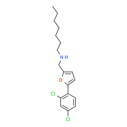 ChemSpider 2D Image | N-{[5-(2,4-Dichlorophenyl)-2-furyl]methyl}-1-heptanamine | C18H23Cl2NO