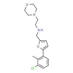 ChemSpider 2D Image | N-{[5-(3-Chloro-2-methylphenyl)-2-furyl]methyl}-2-(4-morpholinyl)ethanamine | C18H23ClN2O2