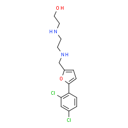 ChemSpider 2D Image | 2-{[2-({[5-(2,4-Dichlorophenyl)-2-furyl]methyl}amino)ethyl]amino}ethanol | C15H18Cl2N2O2