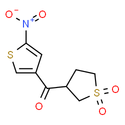 ChemSpider 2D Image | (1,1-Dioxidotetrahydro-3-thiophenyl)(5-nitro-3-thienyl)methanone | C9H9NO5S2