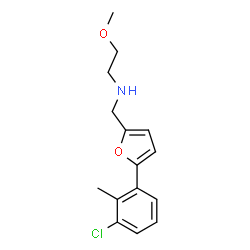 ChemSpider 2D Image | N-{[5-(3-Chloro-2-methylphenyl)-2-furyl]methyl}-2-methoxyethanamine | C15H18ClNO2