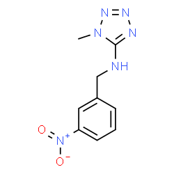 ChemSpider 2D Image | 1-Methyl-N-(3-nitrobenzyl)-1H-tetrazol-5-amine | C9H10N6O2