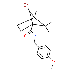 ChemSpider 2D Image | 6-Bromo-N-(4-methoxybenzyl)-4,5,5-trimethylbicyclo[2.1.1]hexane-1-carboxamide | C18H24BrNO2