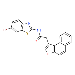 ChemSpider 2D Image | N-(6-Bromo-1,3-benzothiazol-2-yl)-2-(naphtho[2,1-b]furan-1-yl)acetamide | C21H13BrN2O2S