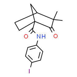 ChemSpider 2D Image | N-(4-Iodophenyl)-3,3-dimethyl-2-oxobicyclo[2.2.1]heptane-1-carboxamide | C16H18INO2