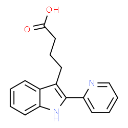 ChemSpider 2D Image | 4-[2-(2-Pyridinyl)-1H-indol-3-yl]butanoic acid | C17H16N2O2