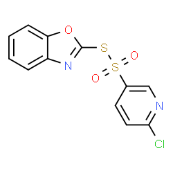 ChemSpider 2D Image | S-1,3-Benzoxazol-2-yl 6-chloro-3-pyridinesulfonothioate | C12H7ClN2O3S2
