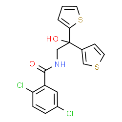 ChemSpider 2D Image | 2,5-Dichloro-N-[2-hydroxy-2-(2-thienyl)-2-(3-thienyl)ethyl]benzamide | C17H13Cl2NO2S2