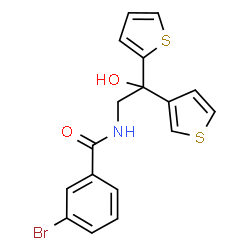 ChemSpider 2D Image | 3-Bromo-N-[2-hydroxy-2-(2-thienyl)-2-(3-thienyl)ethyl]benzamide | C17H14BrNO2S2