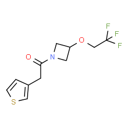 ChemSpider 2D Image | 2-(3-Thienyl)-1-[3-(2,2,2-trifluoroethoxy)-1-azetidinyl]ethanone | C11H12F3NO2S