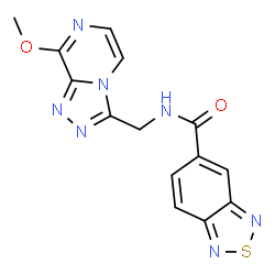 ChemSpider 2D Image | N-[(8-Methoxy[1,2,4]triazolo[4,3-a]pyrazin-3-yl)methyl]-2,1,3-benzothiadiazole-5-carboxamide | C14H11N7O2S
