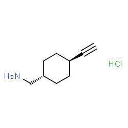 ChemSpider 2D Image | 1-(trans-4-Ethynylcyclohexyl)methanamine hydrochloride (1:1) | C9H16ClN