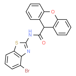 ChemSpider 2D Image | N-(4-Bromo-1,3-benzothiazol-2-yl)-9H-xanthene-9-carboxamide | C21H13BrN2O2S