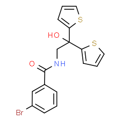 ChemSpider 2D Image | 3-Bromo-N-[2-hydroxy-2,2-di(2-thienyl)ethyl]benzamide | C17H14BrNO2S2