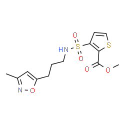ChemSpider 2D Image | Methyl 3-{[3-(3-methyl-1,2-oxazol-5-yl)propyl]sulfamoyl}-2-thiophenecarboxylate | C13H16N2O5S2