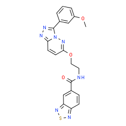 ChemSpider 2D Image | N-(2-{[3-(3-Methoxyphenyl)[1,2,4]triazolo[4,3-b]pyridazin-6-yl]oxy}ethyl)-2,1,3-benzothiadiazole-5-carboxamide | C21H17N7O3S
