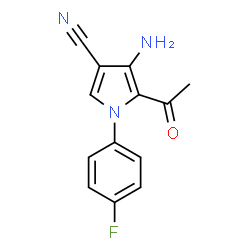 ChemSpider 2D Image | 5-Acetyl-4-amino-1-(4-fluorophenyl)-1H-pyrrole-3-carbonitrile | C13H10FN3O