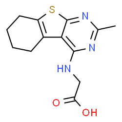 ChemSpider 2D Image | N-(2-Methyl-5,6,7,8-tetrahydro[1]benzothieno[2,3-d]pyrimidin-4-yl)glycine | C13H15N3O2S