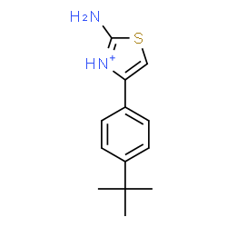 ChemSpider 2D Image | 2-Amino-4-[4-(2-methyl-2-propanyl)phenyl]-1,3-thiazol-3-ium | C13H17N2S