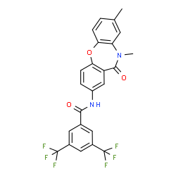 ChemSpider 2D Image | N-(8,10-Dimethyl-11-oxo-10,11-dihydrodibenzo[b,f][1,4]oxazepin-2-yl)-3,5-bis(trifluoromethyl)benzamide | C24H16F6N2O3