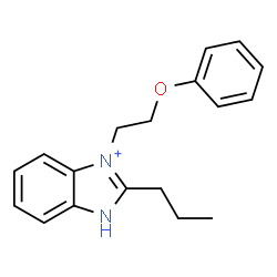 ChemSpider 2D Image | 3-(2-Phenoxyethyl)-2-propyl-1H-3,1-benzimidazol-3-ium | C18H21N2O