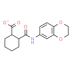ChemSpider 2D Image | 2-(2,3-Dihydro-1,4-benzodioxin-6-ylcarbamoyl)cyclohexanecarboxylate | C16H18NO5