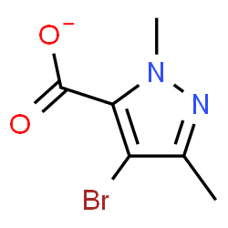 ChemSpider 2D Image | 4-Bromo-1,3-dimethyl-1H-pyrazole-5-carboxylate | C6H6BrN2O2