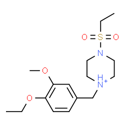 ChemSpider 2D Image | 1-(4-Ethoxy-3-methoxybenzyl)-4-(ethylsulfonyl)piperazin-1-ium | C16H27N2O4S