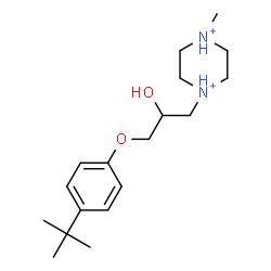ChemSpider 2D Image | 1-{2-Hydroxy-3-[4-(2-methyl-2-propanyl)phenoxy]propyl}-4-methylpiperazinediium | C18H32N2O2