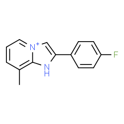 ChemSpider 2D Image | 2-(4-Fluorophenyl)-8-methyl-1H-imidazo[1,2-a]pyridin-4-ium | C14H12FN2