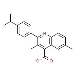 ChemSpider 2D Image | 2-(4-Isopropylphenyl)-3,6-dimethyl-4-quinolinecarboxylate | C21H20NO2