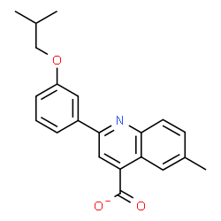 ChemSpider 2D Image | 2-(3-Isobutoxyphenyl)-6-methyl-4-quinolinecarboxylate | C21H20NO3
