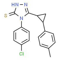 ChemSpider 2D Image | 4-(4-chlorophenyl)-3-[2-(4-methylphenyl)cyclopropyl]-1H-1,2,4-triazole-5-thione | C18H16ClN3S