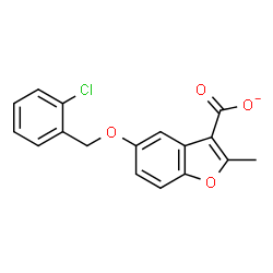 ChemSpider 2D Image | 5-[(2-Chlorobenzyl)oxy]-2-methyl-1-benzofuran-3-carboxylate | C17H12ClO4