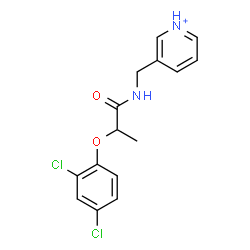ChemSpider 2D Image | 3-({[2-(2,4-Dichlorophenoxy)propanoyl]amino}methyl)pyridinium | C15H15Cl2N2O2