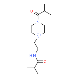 ChemSpider 2D Image | 4-Isobutyryl-1-[2-(isobutyrylamino)ethyl]piperazin-1-ium | C14H28N3O2